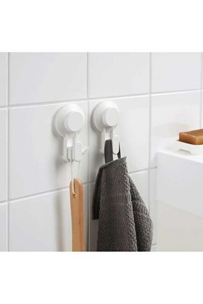 IKEA QUİCK 2 Adet Vantuzlu Duvar Askısı 10x6 Cm İkea 2'li Set Banyo Havlu Ask...