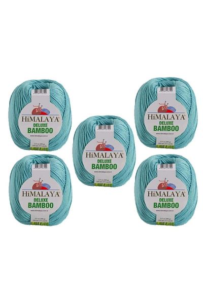 Himalaya Deluxe Bamboo, 5 Yumak, 500g Gram, Cardigan Sweater Yarn 124-18