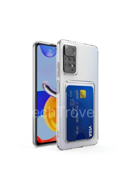 TechTrove Xiaomi Redmi Note 11S Kılıf Kartlıklı Kamera Çıkıntılı Şeffaf Darbe...