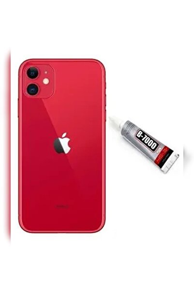 Apple Iphone 11 Arka Kapak Batarya Pil Kapağı + Yapıştırıcı Kırmızı