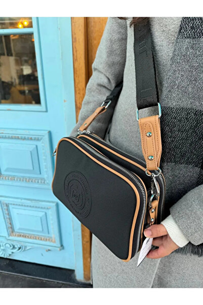 Just Polo Original Women's Black Tan 5-Compartment Crossbody Shoulder Bag 236...