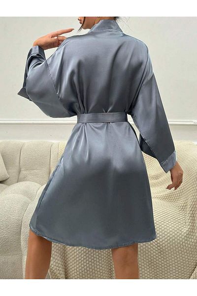 Jermo Women's Simple and Stylish Single Dressing Gown with Belt