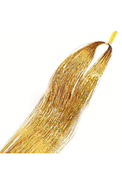 Genel Markalar Hair Tinsel Saç Simi / Sarı Saç Simi / 200 Tel 120 cm/ Simli S...