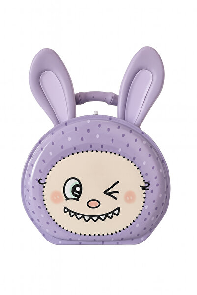 Fancy Space Popmart Labubu Kawaii Rabbit Figured Metal Piggy Bank Bag Purple – Cute Lockable Storage Box