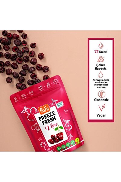 Pol's Freeze Fresh Dondurularak Kurutulmuş Vişne 20 gr