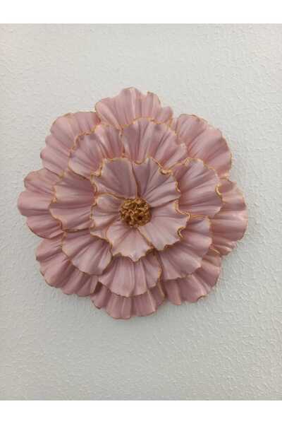 ZE DEKORASYON Dekoratif Duvar ve masa çiçeği-Bej Pembe-16.5x16.5cm
