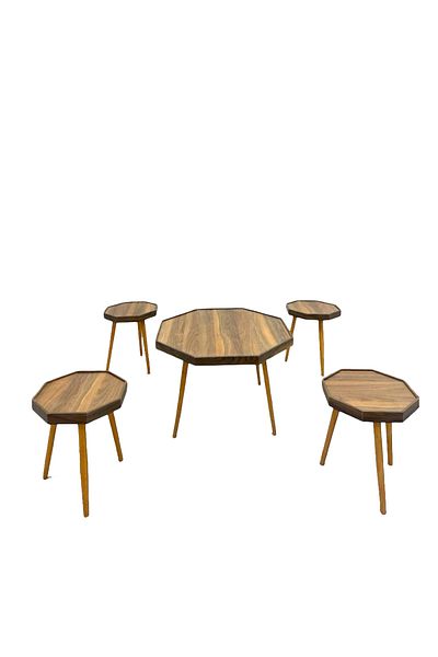 Ch 5-piece Turkish wooden table set