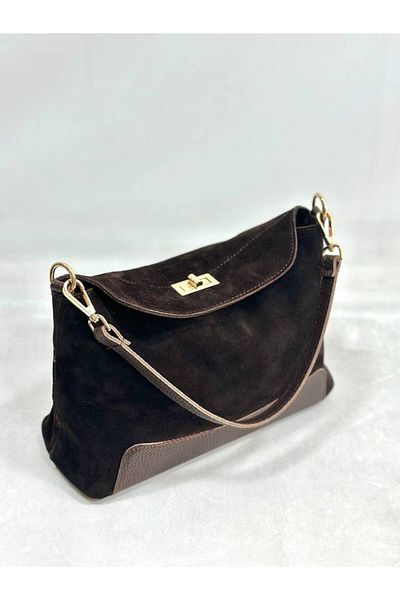 çkn sedat çakan çanta & fular & aksesuar Suede Genuine Suede Leather Women's Shoulder Diagonal Bag