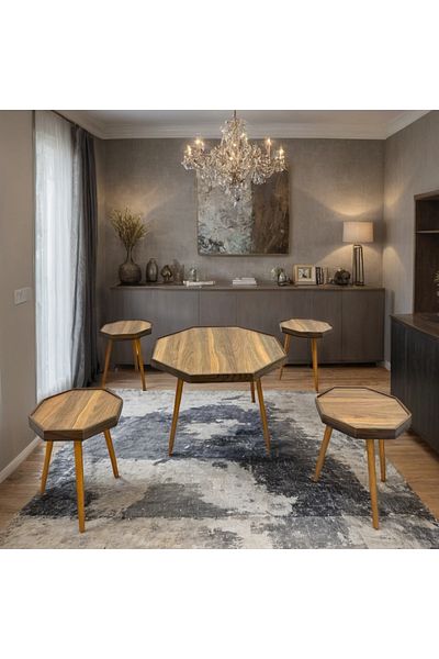 Ch 5-piece Turkish wooden table set