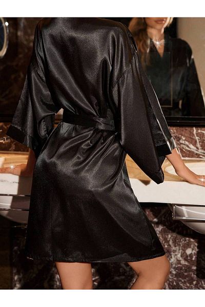 Jermo Women's Simple and Stylish Single Dressing Gown with Belt