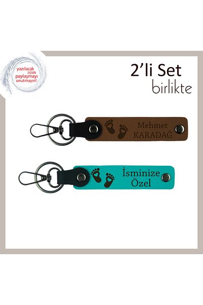 Miaju خذها كهدية أولى لطفلك، مجموعة سلسلة مفاتيح جلدية على شكل قلب للأطفال، A Coffee-K Turquoise