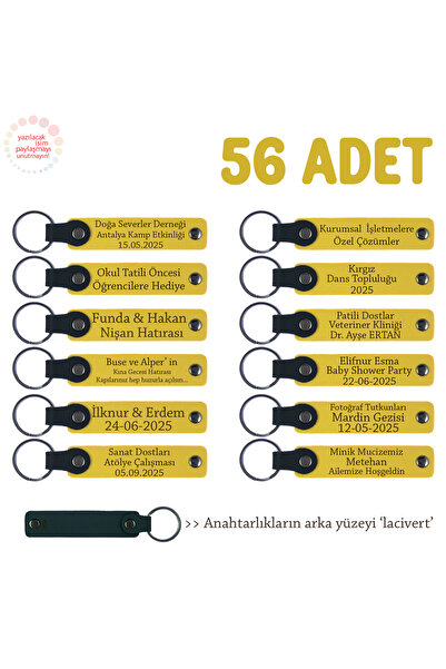 Miaju أصفر وأزرق داكن، للشركات في قطاع العطور، مجموعة من 56 قطعة، سلسلة مفاتيح يمكن كتابة الاسم عليها