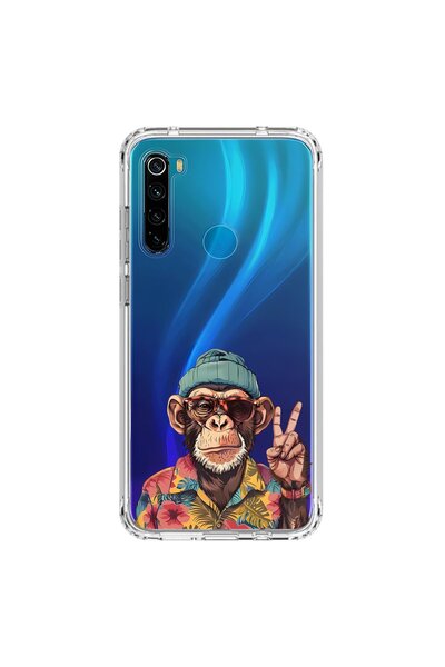 Dali Design Xiaomi Redmi Note 8 Compatible Transparent Case with Cool Monkey ...