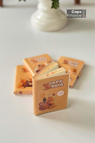 caps anlarınızı paylaştığınız ortağınız 2 Pieces Capybara Snap Lock Transparent Cover A7 Notebook - Capybara Kawai Sweet Mini Notepad
