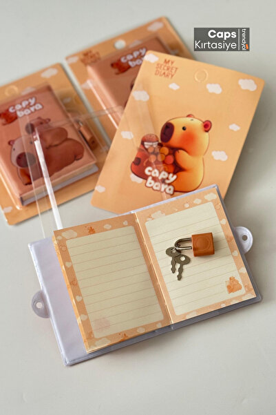 caps anlarınızı paylaştığınız ortağınız 2 bucăți pufos Capybara tematică A7 pufos cu blocare Note Suvenir Album de însemnări