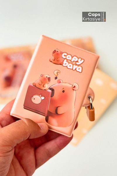 caps anlarınızı paylaştığınız ortağınız 2 Pieces Fluffy Capybara Themed A7 Fluffy Locked Note Souvenir Scrapbook