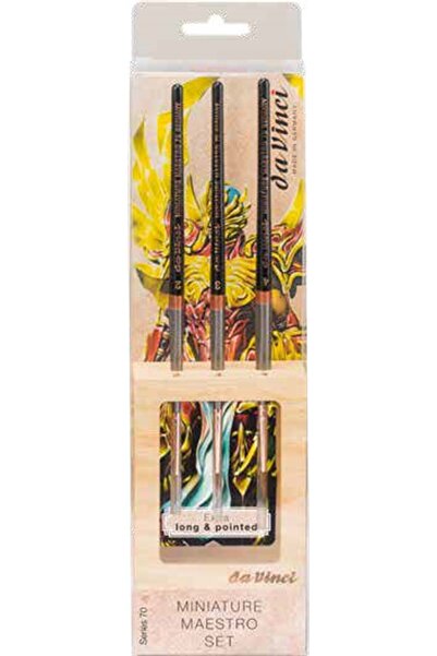 Da Vinci Seri 70 Kızıl Samur Kılı Yuvarlak Tezhip Ve Sulu Boya Fırçası Seti