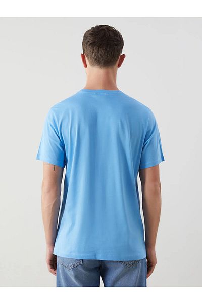 LC Waikiki Tricou pentru bărbați din bumbac pieptănat cu mânecă scurtă cu decolteu