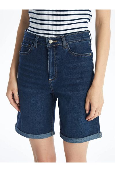 LC Waikiki Pantaloni scurți de jeans pentru femei Bermuda Fit