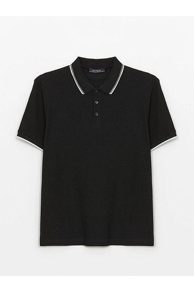 LC Waikiki Ανδρικό μπλουζάκι με κοντό μανίκι Polo Neck με υφή
