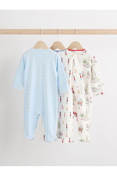 Next Baby مجموعة ملابس أطفال منقوشة من القطن بنسبة 100% من سلسلة London من Cath Kidston مكونة من 3 قطع