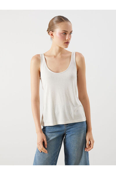 LC Waikiki New Season U-Neck Linen Blend Women's Tank Top