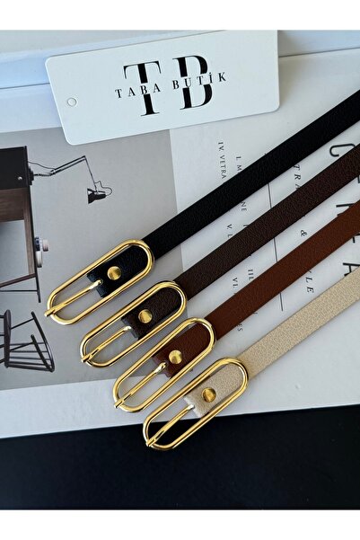TABA BUTİK Gold Toka Detaylı Kadın Kemer