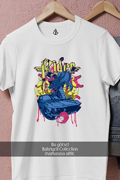 Bahriyeli Collection Μπλουζάκι Unisex με οπτικό σχέδιο oversized Rider