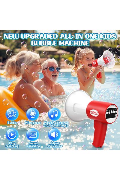 Toybox 2 in 1 Outdoor Bubble Microphone Toys Bubble Maker with LED Light & Music Bubble-Machine Toys