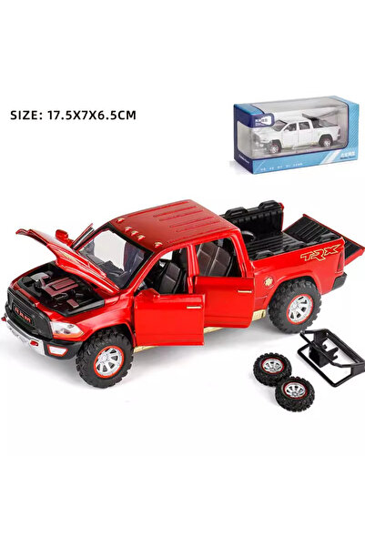 Choice1 نموذج شاحنة بيك أب رام بمقياس 1:32 باللون الأحمر مع صندوق من سبائك مع...