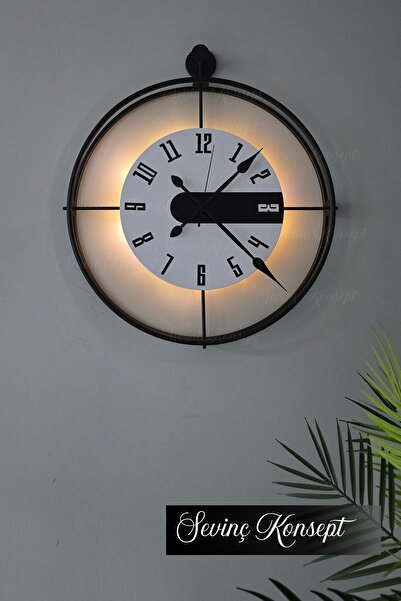 SEVİNÇ KONSEPT LED'li SİYAH LATİN 3 La Clock Kristal (Büyük Boy 50 x 60 Cm) M...