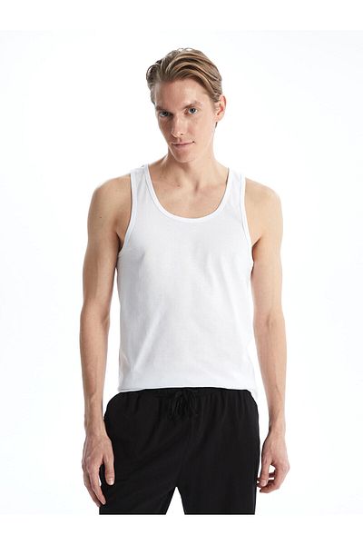 LC Waikiki U-Neck Combed Cotton Men's Undershirt, 2-pack