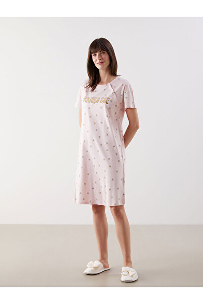 LC Waikiki Bisiklet Yaka Baskılı Hamile Gecelik