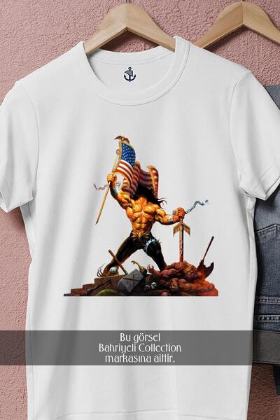 Bahriyeli Collection Μπλουζάκι Unisex με σχέδιο Manowar Warriors oversized