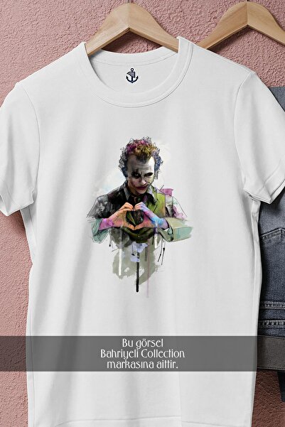 Bahriyeli Collection Μπλουζάκι Unisex με σχέδιο Joker που κάνει καρδιές oversized
