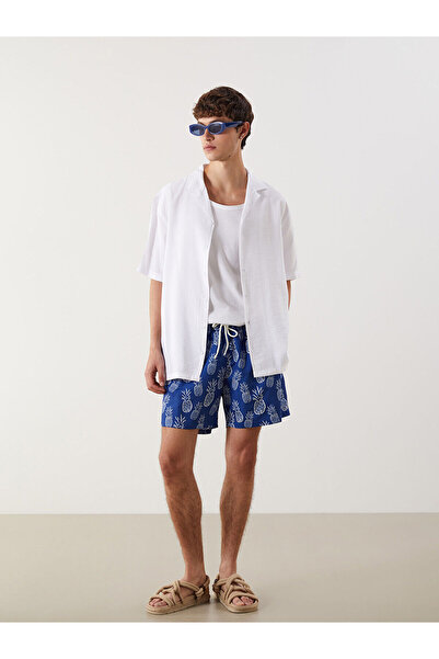 LC Waikiki Ανδρικό μαγιό με στάμπα LCW ECO Blue Short