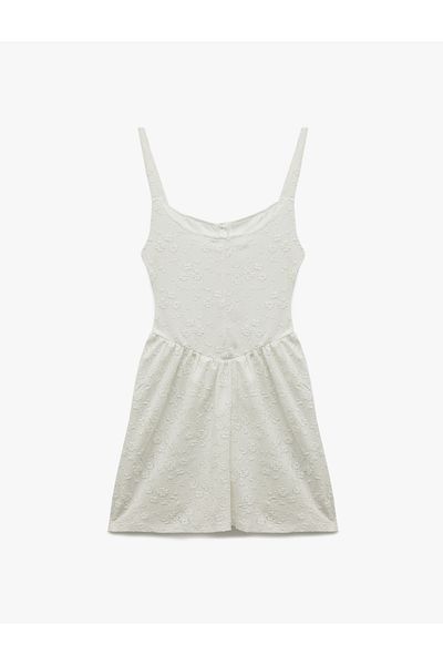Koton New Season Sleeveless U-Neck Buttoned Comfortable Fit A-Line Mini Dress