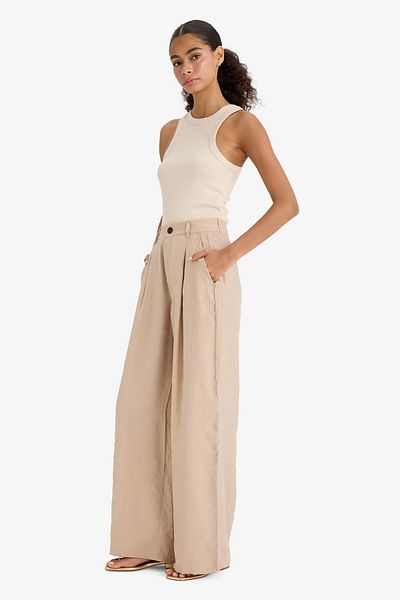 DeFacto Carrot Fit Modal Fabric Pants Double Pockets High Waist Wide Leg E6331Ax25Sp