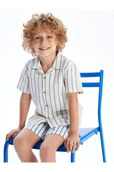 LC Waikiki New Season Short Sleeve Dobby Boy's Shirt