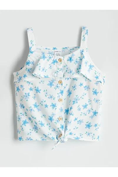 LC Waikiki New Season Square Collar Floral Girl's Shirt - S5Ml72Z1
