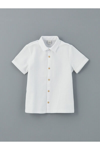 LC Waikiki Cămașă pentru băiat cu mâneci scurte texturate sezon nou - S5DO27Z4