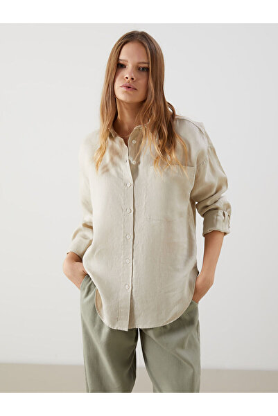LC Waikiki Nevavm Oversize 100% Linen Women's Shirt with a Difference