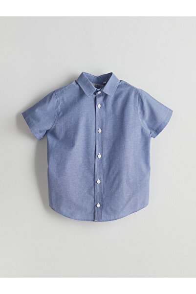 LC Waikiki Nevavm Short-Sleeved Striped Boy's Shirt with Difference
