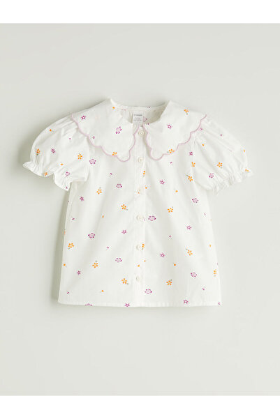 LC Waikiki Peak New Season Baby Collar Floral Girl's Shirt