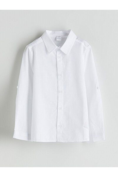 LC Waikiki LCW Kids Beyaz Basic Erkek Çocuk Poplin Gömlek