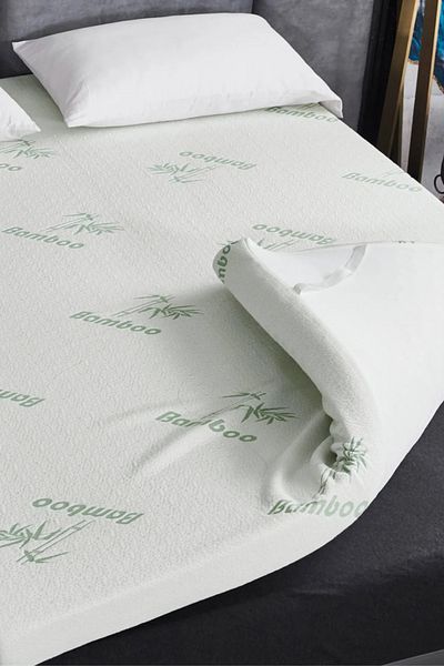 Bamboo Memory Foam Mattress Topper 6cm with Natural Bamboo Fabric Cover – Cooling & Breathable