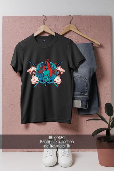 Bahriyeli Collection تي شيرت للجنسين بتصميم التنين والوحش كبير الحجم