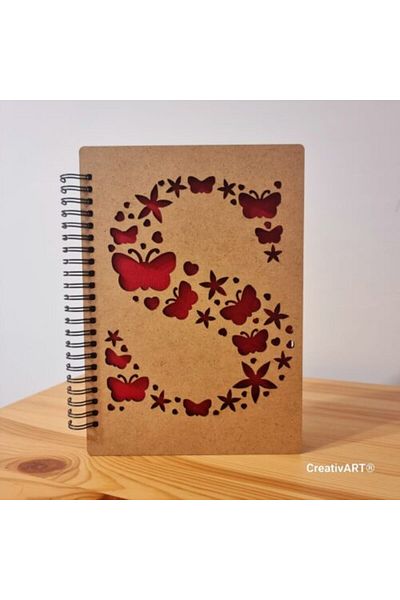 CreativArt A5 wooden cover diary model S butterflies
