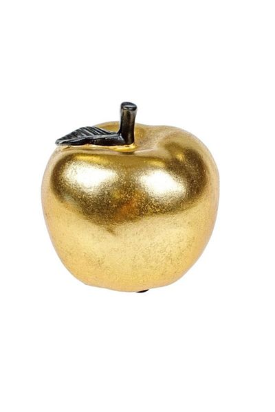 BREZIUM Mar decorativ, model cu frunza, Ø10x10 cm, Auriu/Negru