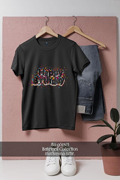 Bahriyeli Collection Oversize Birthday Confetti Design Unisex T-Shirt